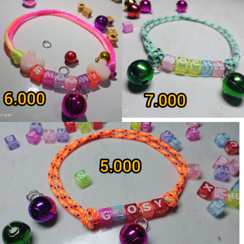 kalung kucing nama  (FREE CUSTOM NAMA) kode 5k