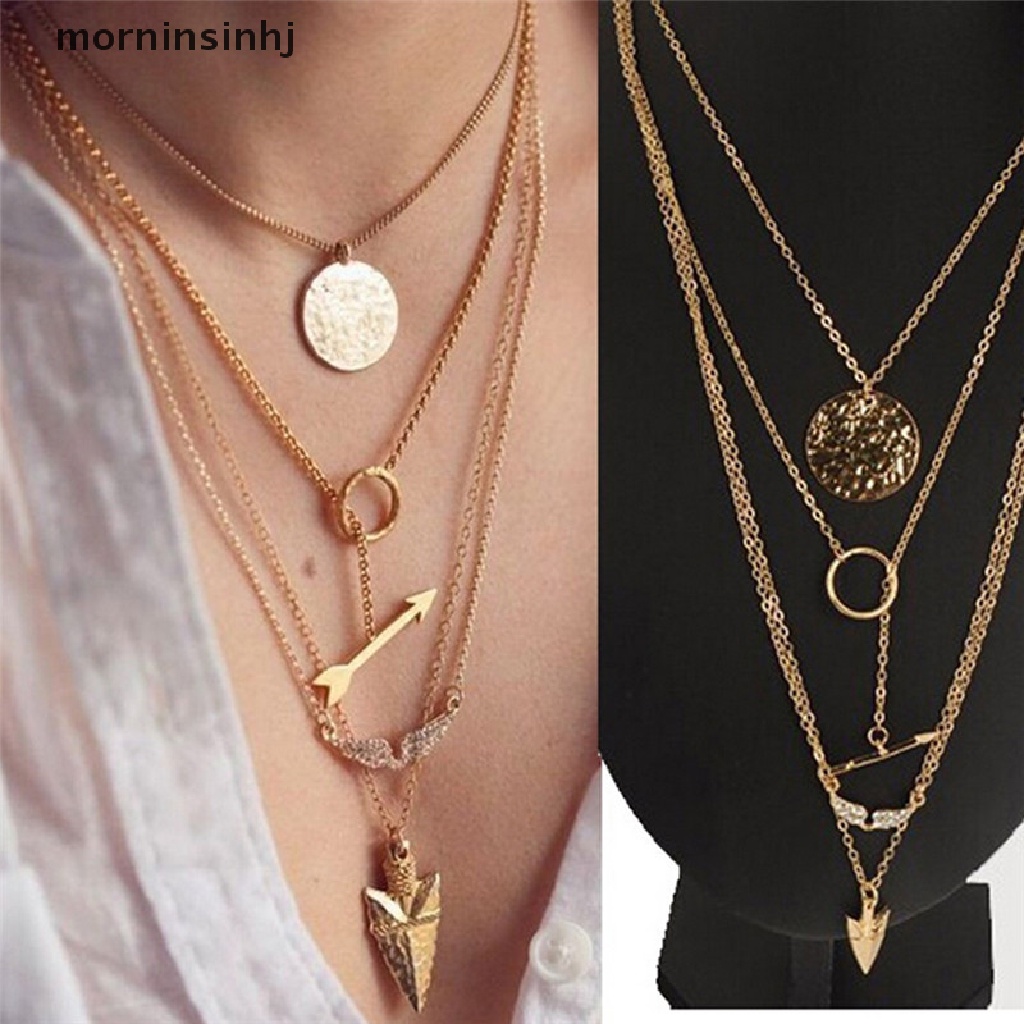 Kalung Multilayer Model Irregular Untuk Wanita