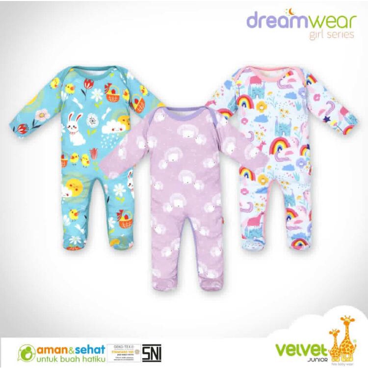 JUMPER VELVET JUNIOR DREAMWEAR BABY GIRL JUMPSUIT OVER THE RAINBOW