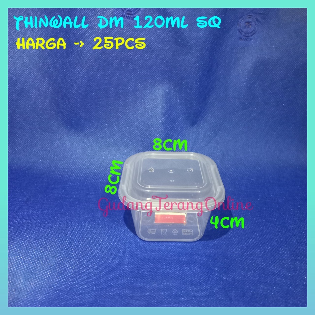 Thinwall food container 120ml kotak SQ/ Cup salad 150ml / Cup puding / Dessert box