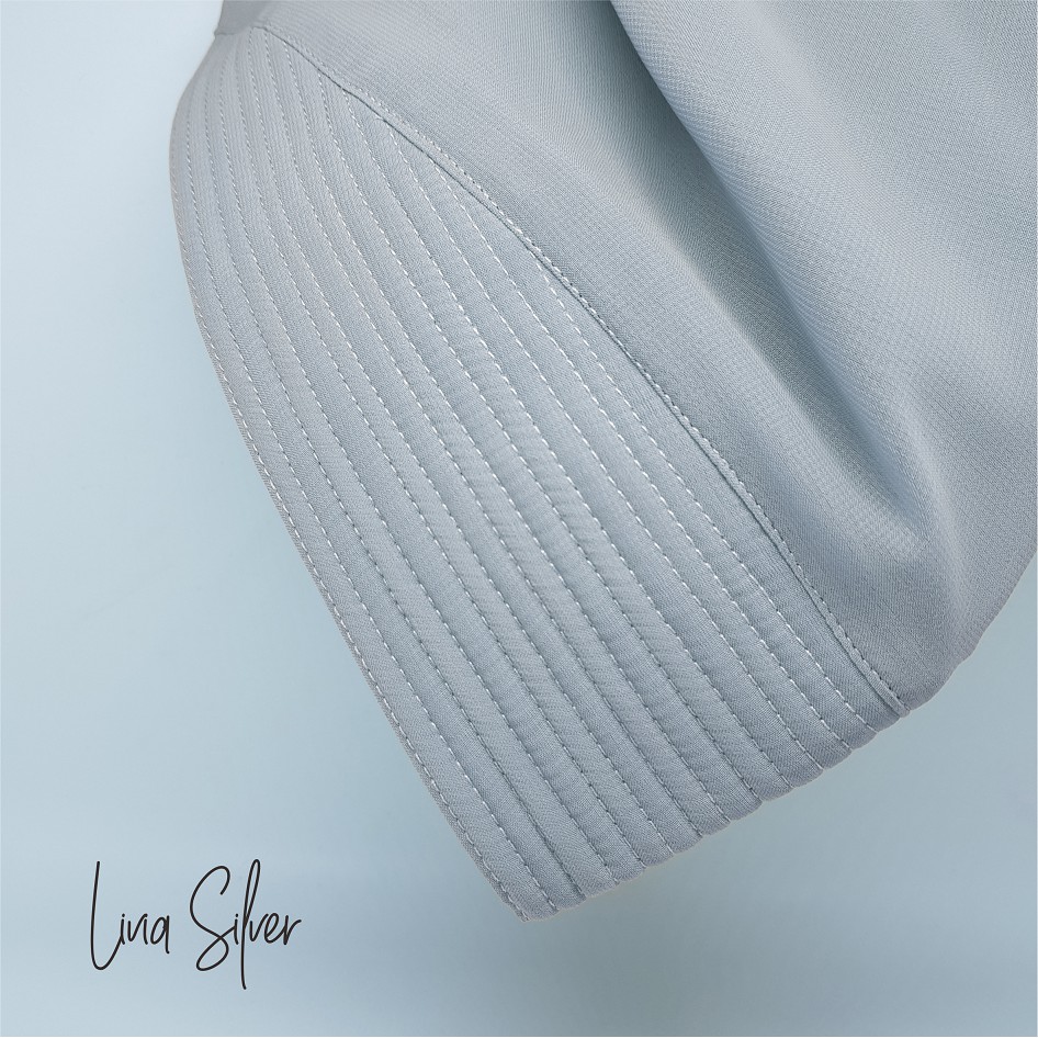 SALE Hijab Khimar livia alifa 2 layer oval / Jilbab 2 layer-Premium ABU MUDA