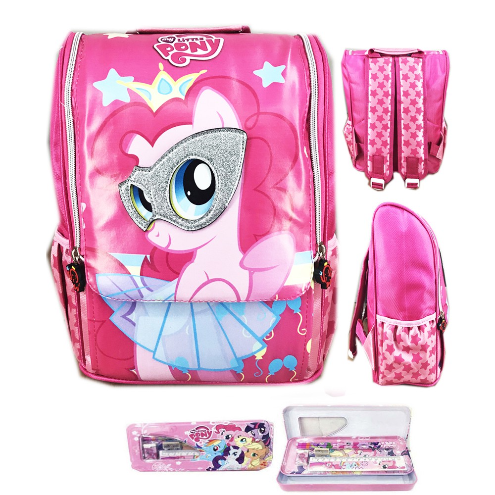 BUY 1 GET 1 FREE ONGKIR !!! Tas Ransel Sekolah Anak TK Jepang kuda pony pinke pie 3D Timbul S