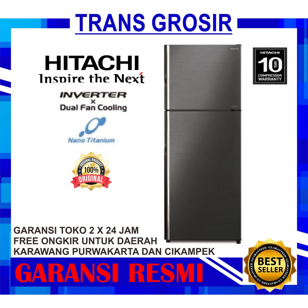 Kulkas Hitachi R-VX48PGD9 2 Pintu Stylish Line - HGST Refrigerator