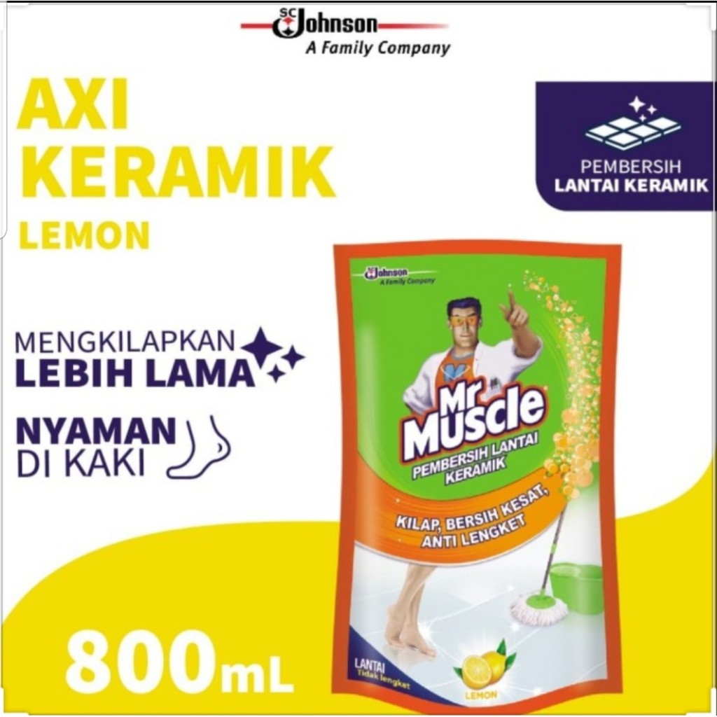 Mr Muscle pembersih lantai keramik lemon 7200ml ( refill )
