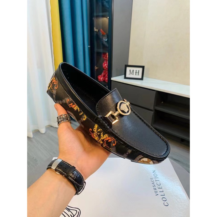 sepatu vrs slip on men shoes mirror top loafer pria tanpa tali