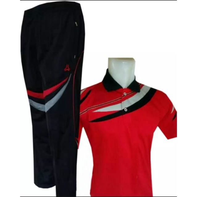 Stelan Baju Olahraga Dewasa Lengan Pendek/ Seragam Stelan Training