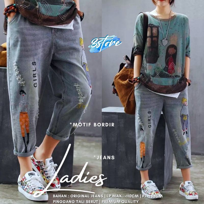 CELANA JEANS WANITA // LADIES JEANS BORDIR PREMIUM