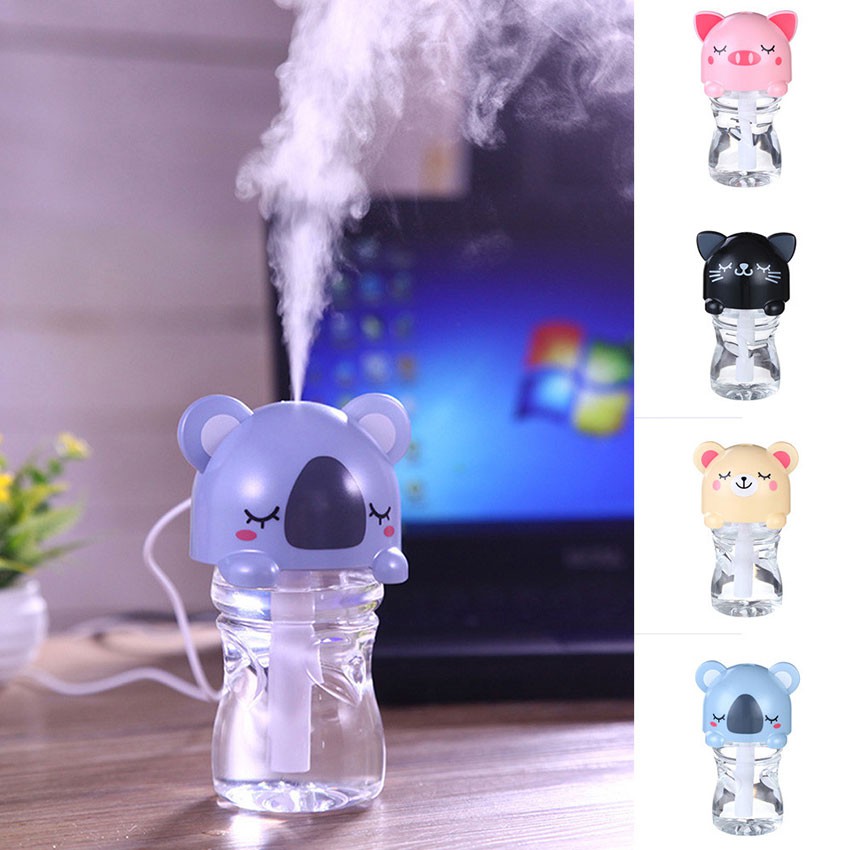 USB Mini Portable LED Cartoon Bottle Caps Humudifier-280 ML