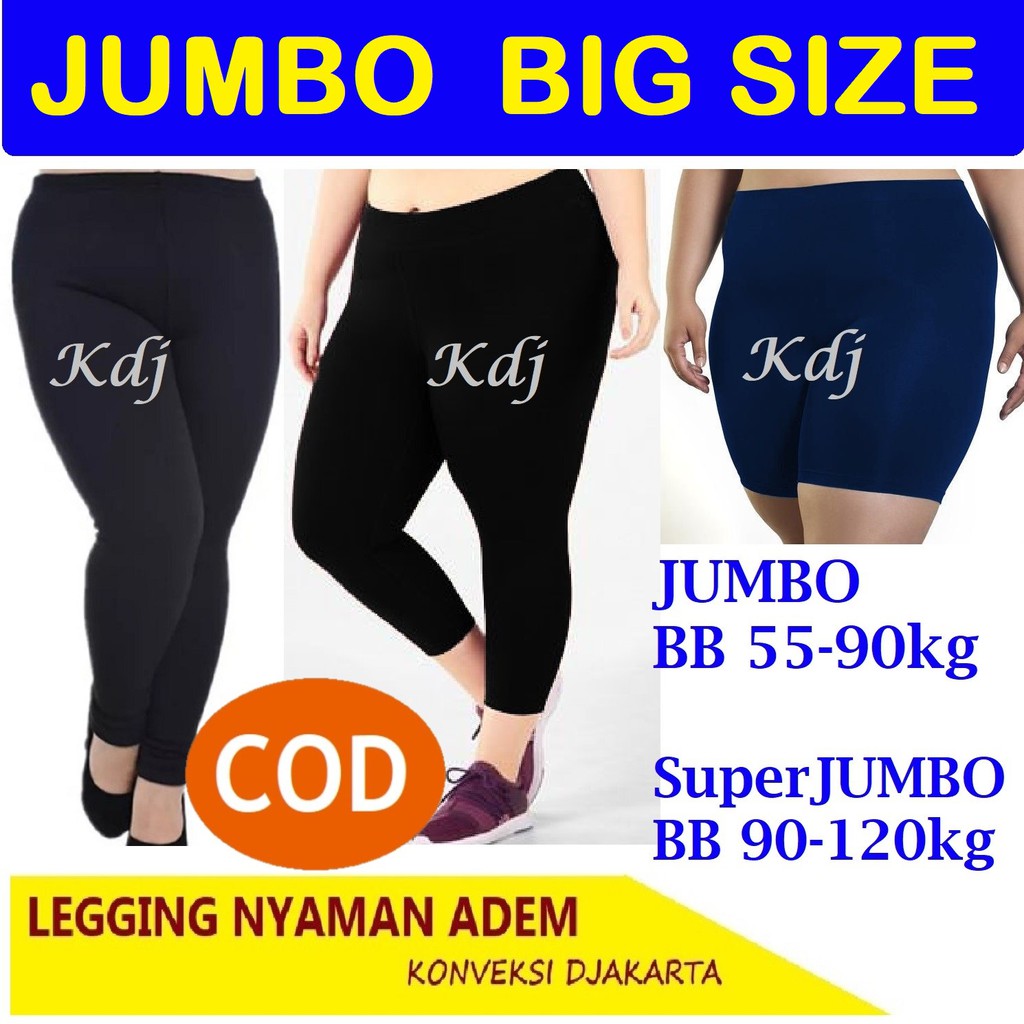 Celana Legging JUMBO Super BIG SIZE L-XXXXL Leging Wanita Ukuran Besar 2L 3L 4L XXXL