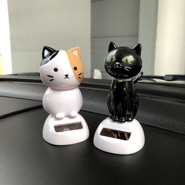 KUCING MINI Gemuk &amp; Kurus Boneka Figure Miniatur Pajangan Mobil Goyang Kepala Shacking Head