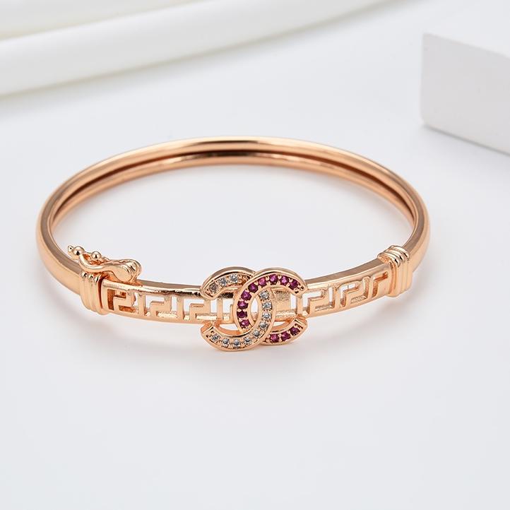 Rekomendasi HYL JEWELRY COD Gelang titanium lapis emas bola kristal berlian xuping 49b