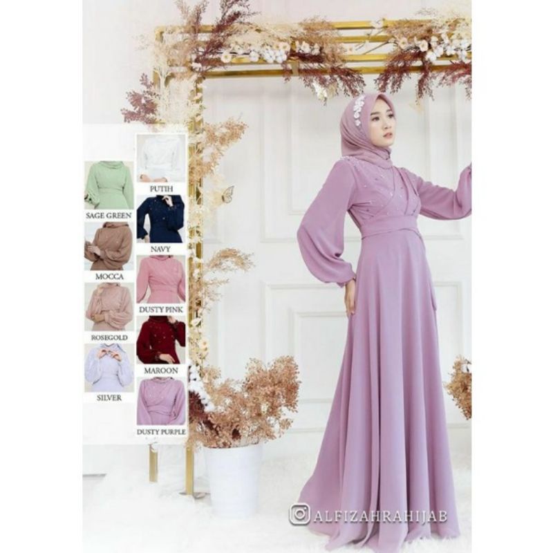 Gaun muslimah terbaru gaun termurah dress cantik gaun kondangan /gaun lamaran bisa riques ukuran