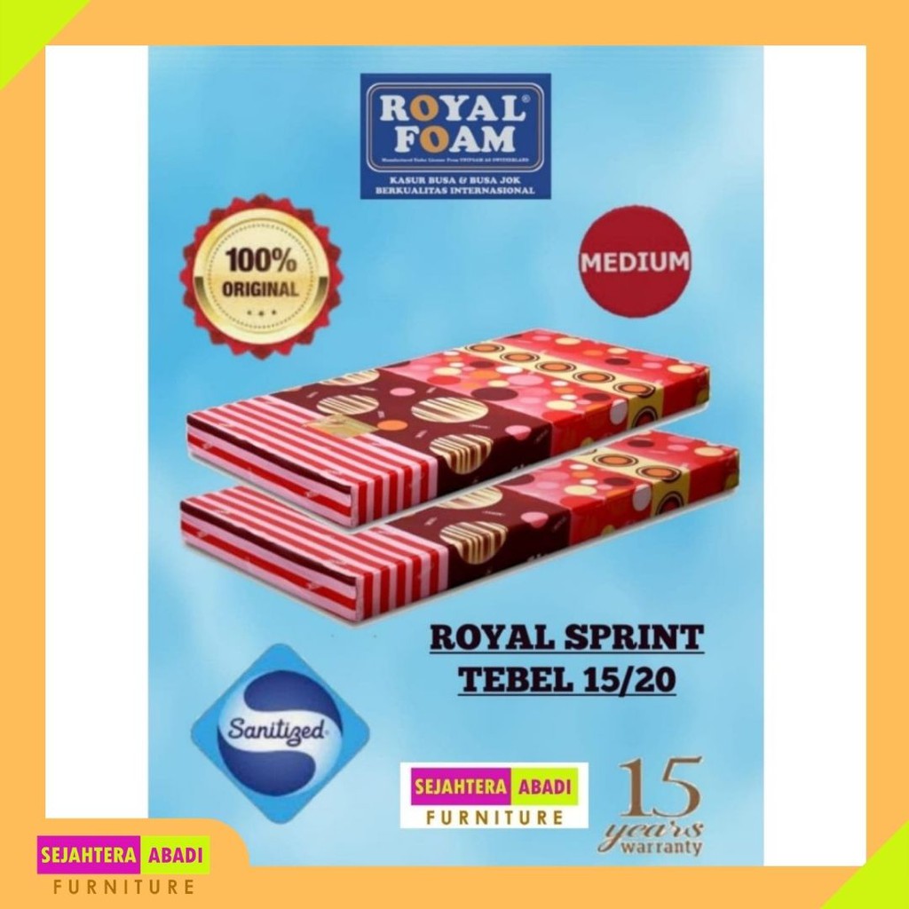 royal foam spon Kasur Busa Royal Sprint royal stamina royal pink Tebal 20 cm garansi 15 tahun