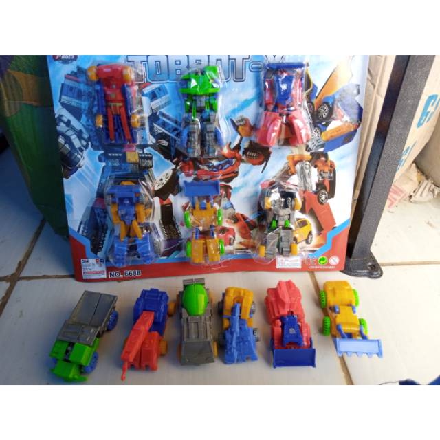 1 set Robot konstruksi Transformer truk molen dumtruck beko