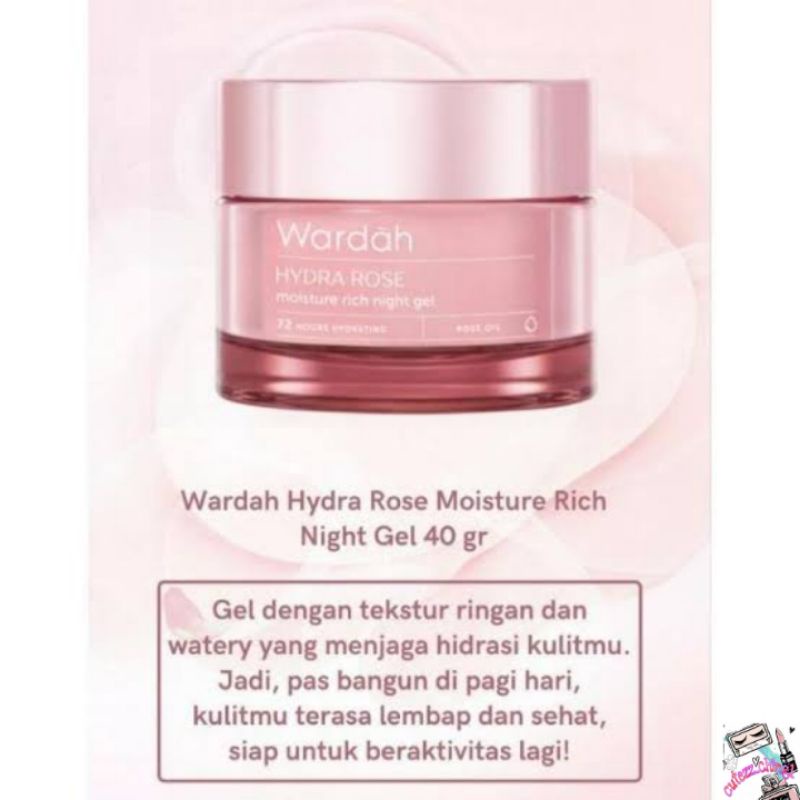 ☃Cutezz_Ching1☃Wardah Hydra Rose Moisture Rich Night Gel 40g