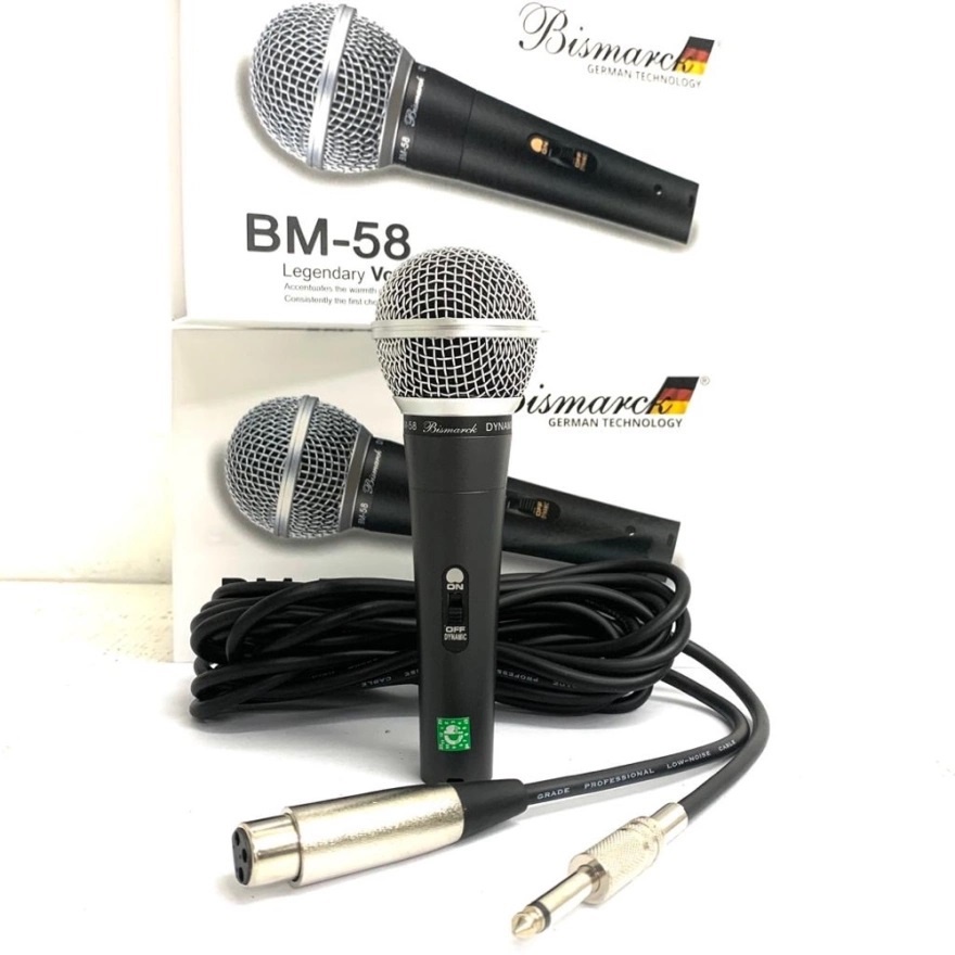 MICROPHONE BISMARCK BM-58 / BM-55 / BM-59 MIKROFON CABEL DYNAMIC VOCAL/ LEGENDARY VOCAL / ELEGANT VO