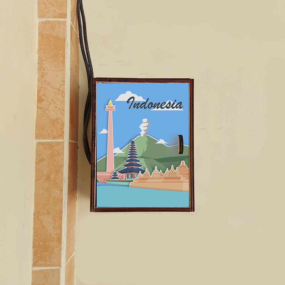 Tutup Meteran Listrik PLN / Box Panel Listrik Rumah - Motif Indonesia