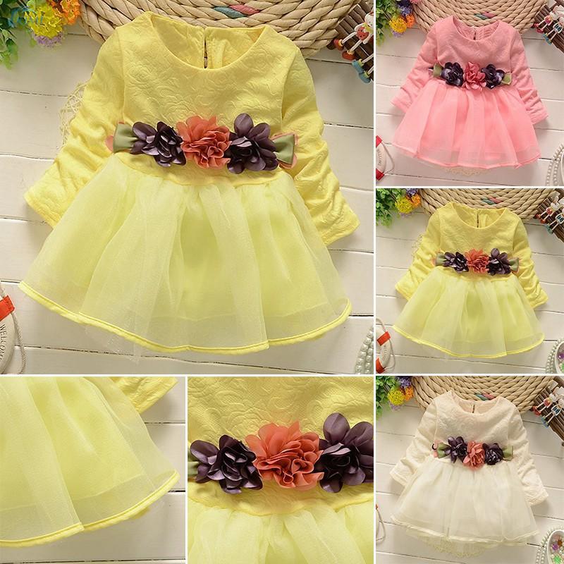 Dress Princess Bayi Anak  Perempuan Lengan Panjang  Rok  Tutu  