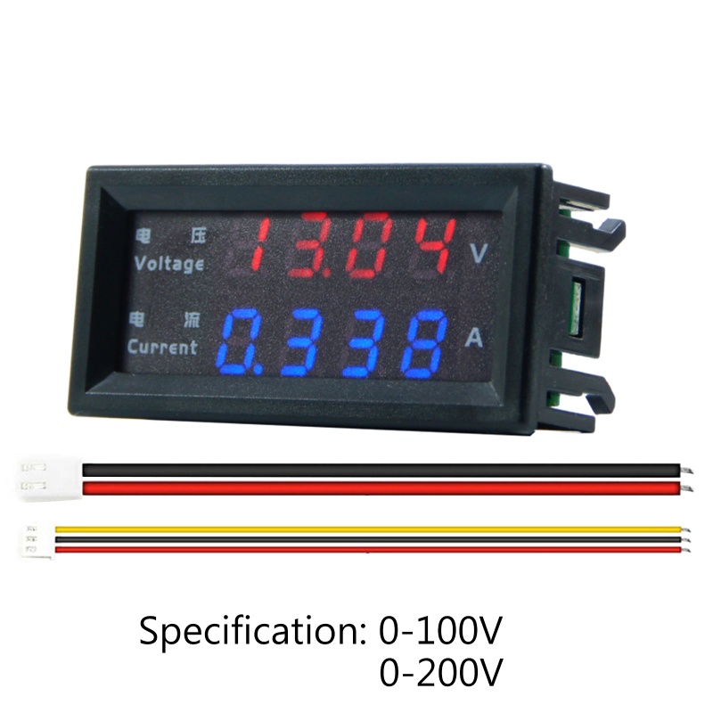 Cre Dc 100v 200v 10a Voltmeter Ammeter 4 Digit Presisi Tinggi Display Digital Led Ganda