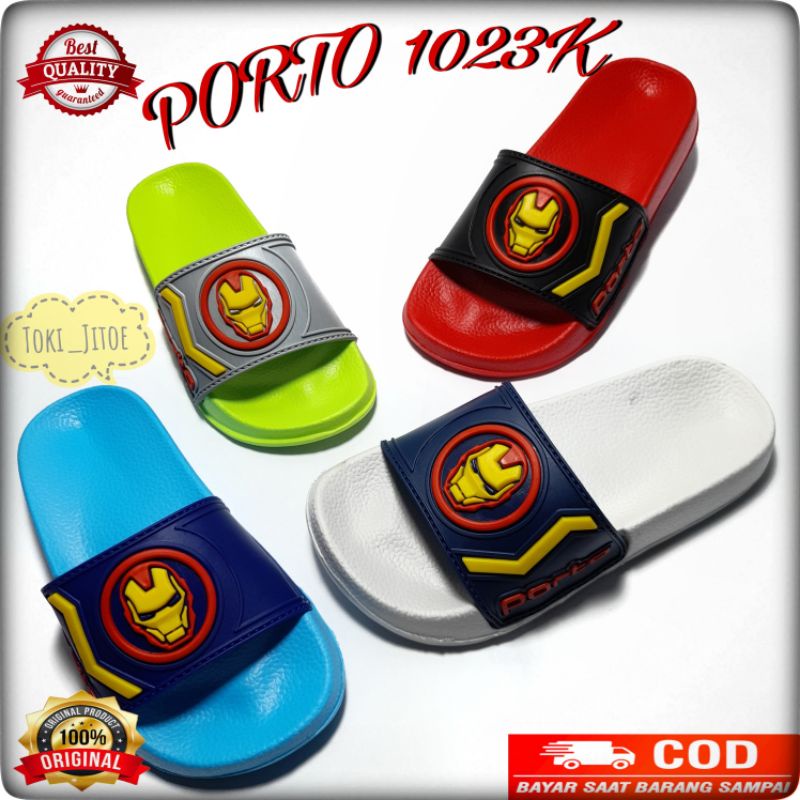 Sandal Slipper Slop Anak Laki Cowok Sendal Slip On Bayi Balita Karakter Ironman Murah Lucu
