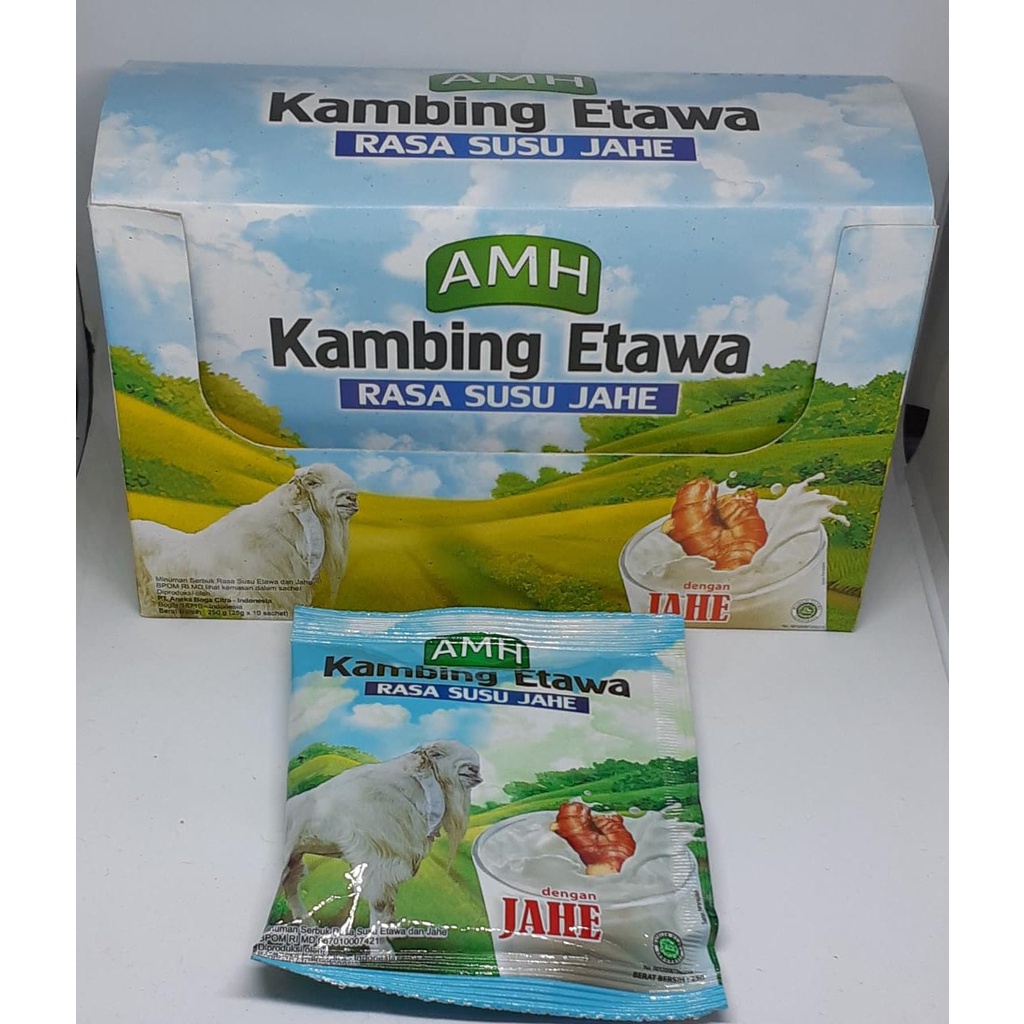 

1 box AMH susu kambing etawa rasa jahe isi10 sachet dapat membantu metabolisme tubuh