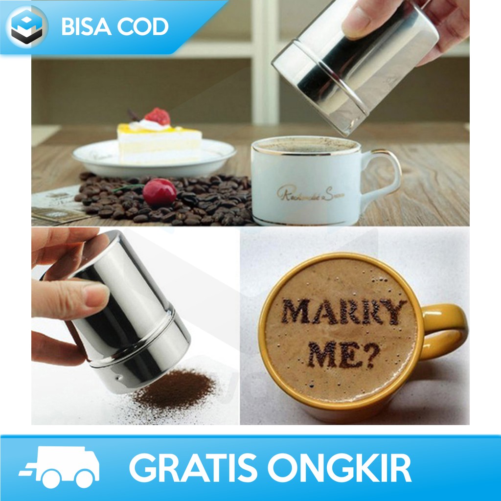 ALAT PENABUR BUBUK BUMBU COKLAT ORIGINAL CHUANYI UNTUK STENSIL KOPI GULA SERBAGUNA HY18041504