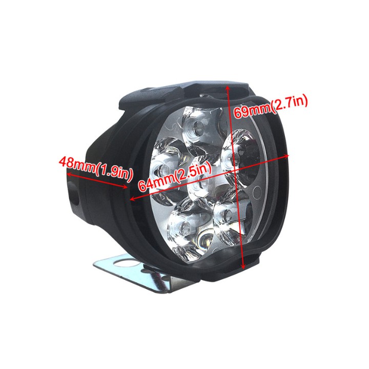 CNSUNNYLIGHT Lampu Tembak Motor LED High Beam 1000 Lumens 2 Pcs U5