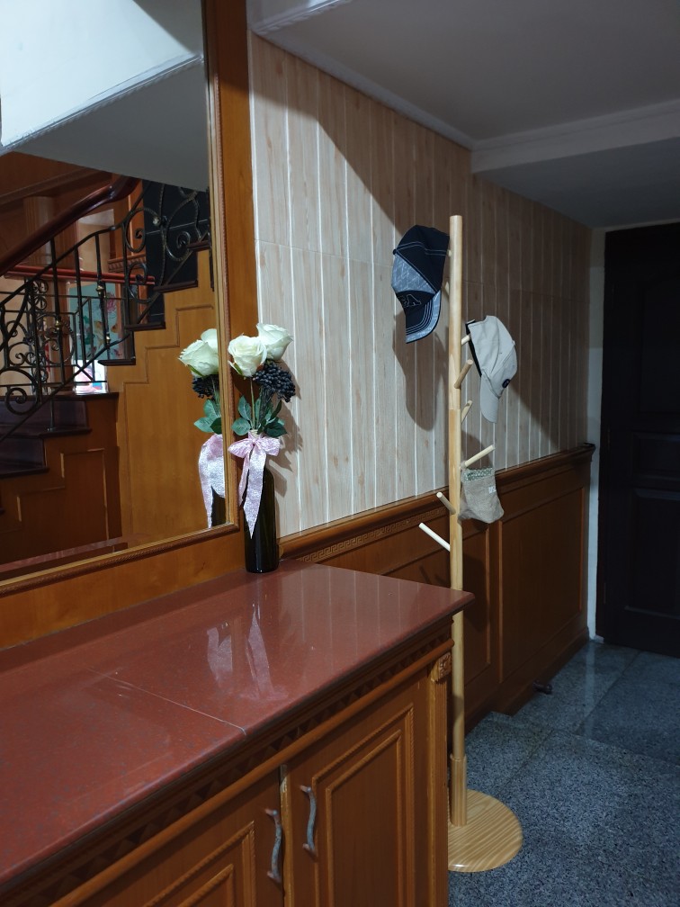 Granty Bedroom Hanger Clothes Rack Standing Wooden Floor