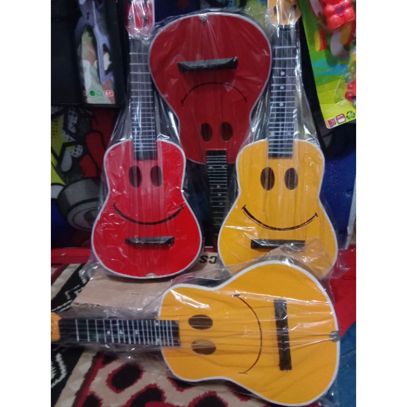 Gitar kayu mainan smile ukuran standart