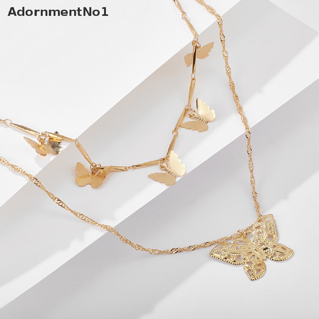 (AdornmentNo1) Kalung Rantai Dengan Liontin Kupu-Kupu Gaya Boho Untuk Wanita