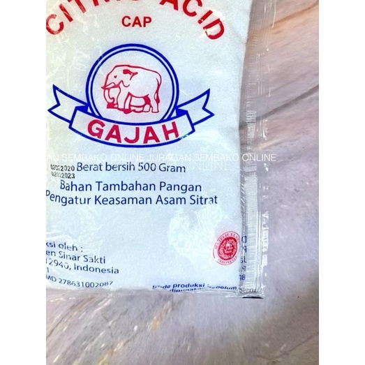 

✹ Citrun 500 GR / CITRIC Acid Cap Gajah / Asam Sitrat / Pemutih ✳