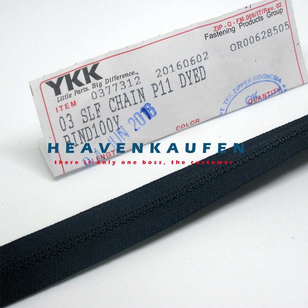 Resleting/Zipper YKK No 3 Hitam Meteran