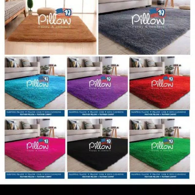 Termurah Karpet Bulu Tebal 160x100x5.5cm Rug Rasfur Pillow Original