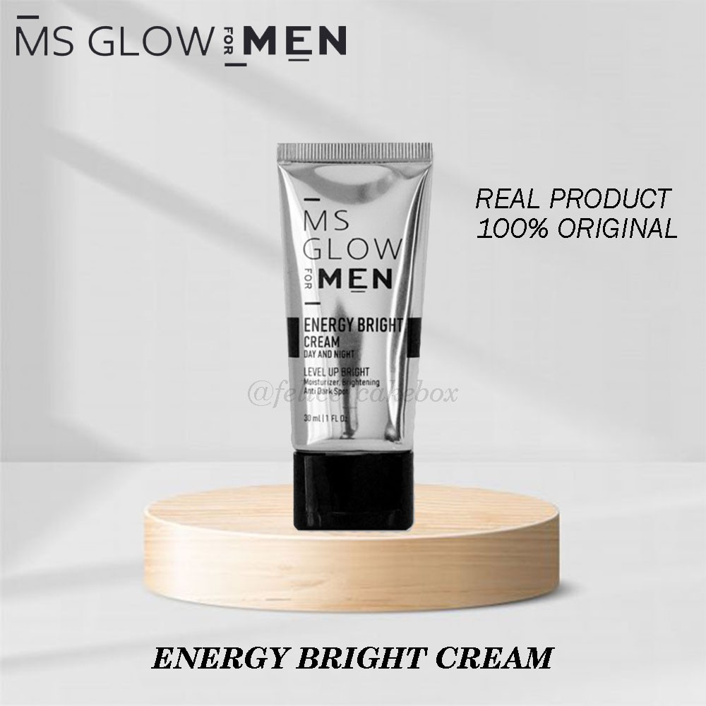 MS GLOW FOR MEN ENERGY BRIGHT CREAM | Skin Care Day and Night Cream Krim Cerahkan Siang dan Malam Pr