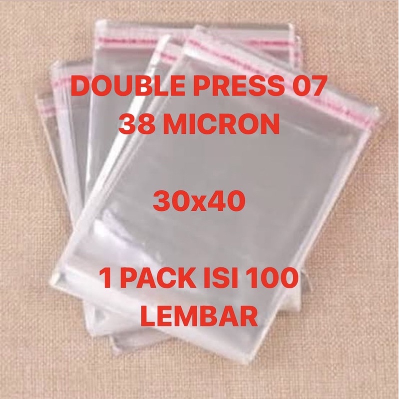 30x40 38 MICRON 100 LEMBAR PLASTIK OPP SEAL BAJU GARMEN