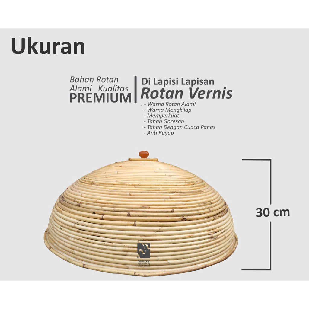 TUDUNG SAJI ROTAN/TUDUNG SAJI MAKANAN/TUTUP MAKANAN ROTAN/ PENUTUP MAKANAN