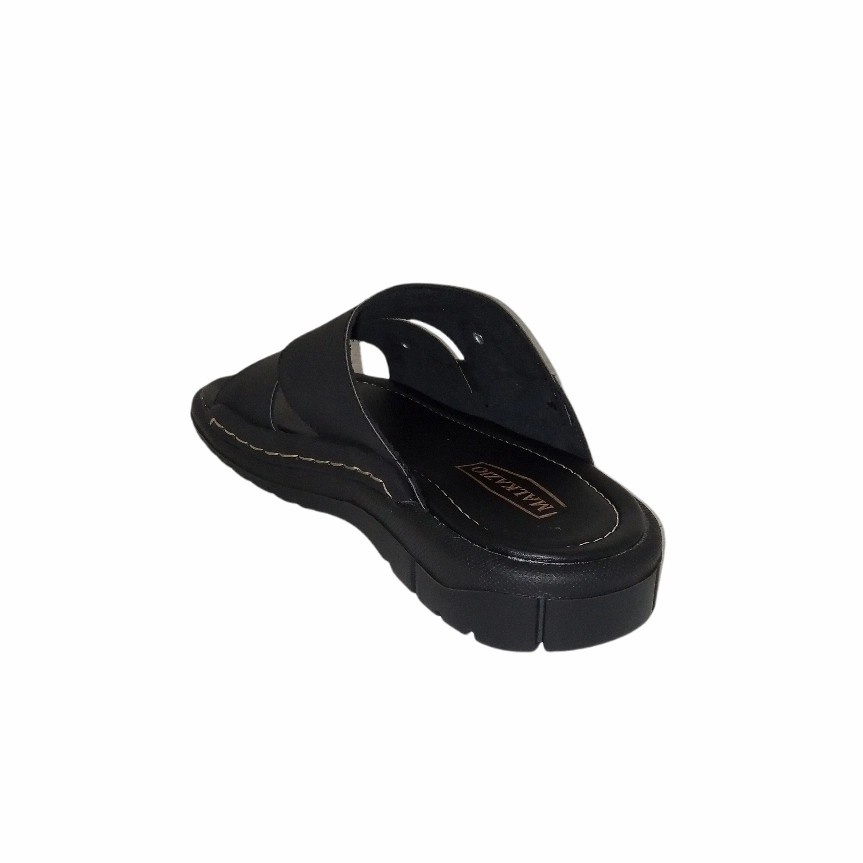 Sandal Pria Slop Hitam MZIO-Z02 Sandal Cowo Berkualitas Bagus / sandal kulit murah slide casual gaya