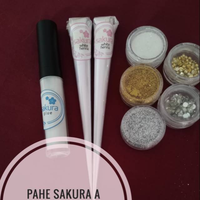 

MEDINA" PAKET HEMAT SAKURA A / WHITE HENNA / HENNA PUTIH / HENNA PENGANTIN/ HENNA WATERPROOF