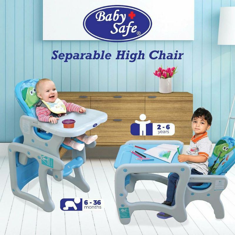 Promo Separable High Chair Baby Safe HC01 kursi makan anak bayi 2 in 1 Makassar