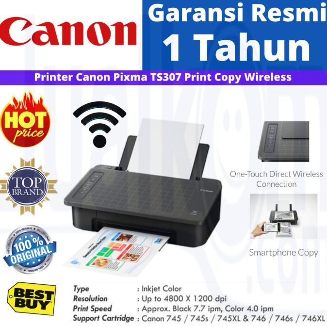 

Canon Printer Pixma TS307 (Print, Wireless) Resmi