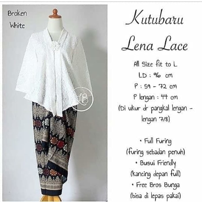 Kebaya Modern / Setelan Kebaya Brukat Putih dan Lainnya