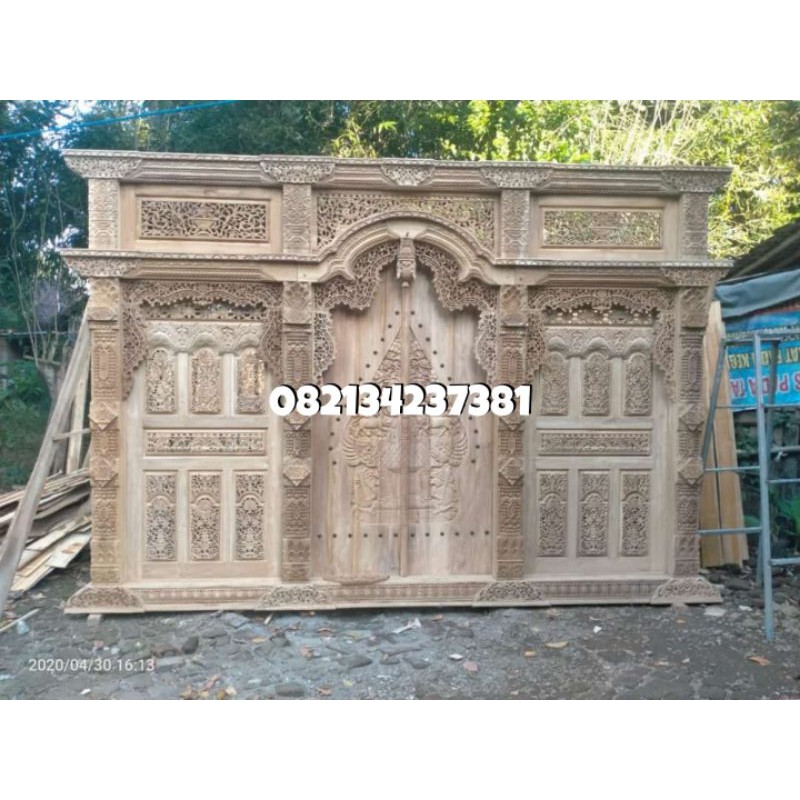 Pintu Gebyok Jati Ukir Jepara 4 meter | kualitas premium