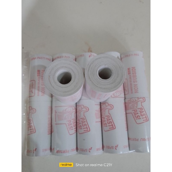 

kertas kasir thermal logo SPBU pasti pas UK 57x30
