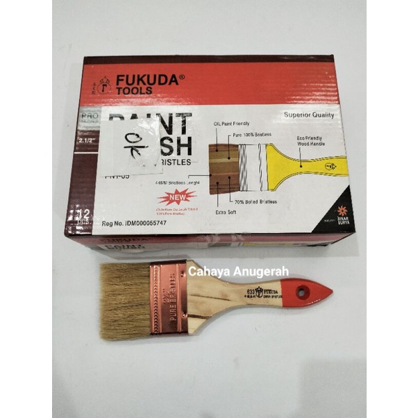 

Kuas Fukuda / Kuas Cat / Paint Brush / Kuas Fukuda Ukuran 2 1/2 inch 3/4 inch