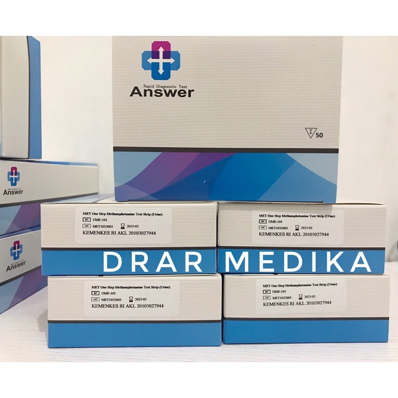 alat Tes strip Narkoba- MET strip isi 50 Tes answer