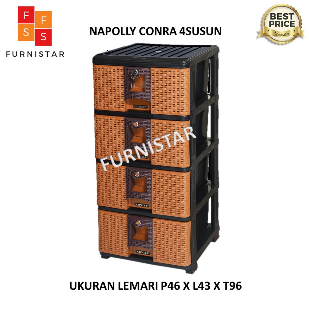 LEMARI PLASTIK LACI NAPOLY/CONRA 4 SUSUN
