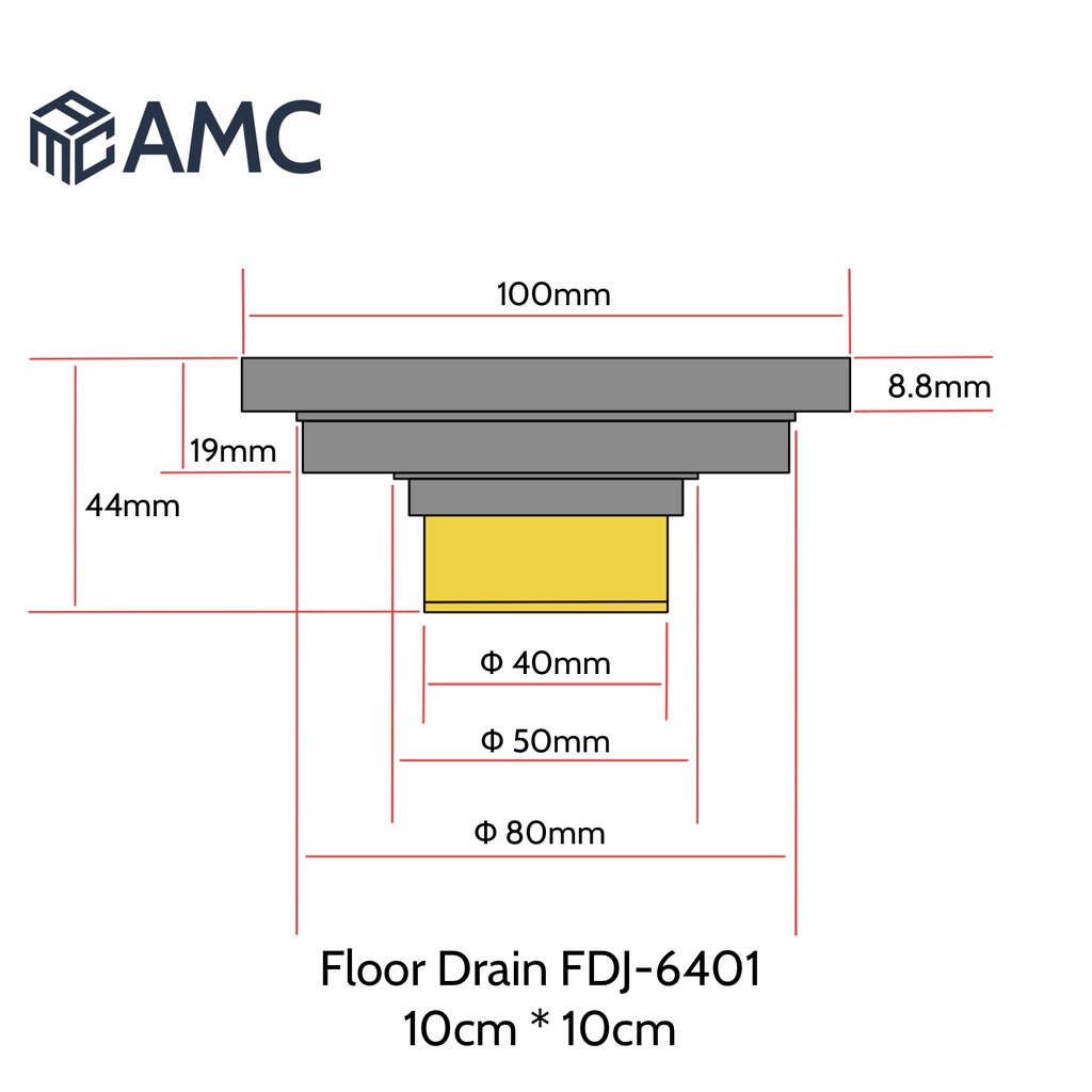 AMC FDJ 6401 Smart Floor Drain Strainer Saringan Got Kamar Mandi Anti Bau
