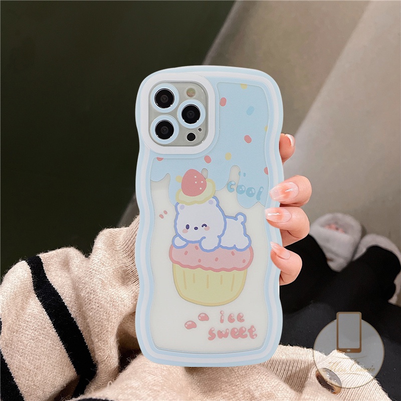 Soft Case TPU Motif Kartun Beruang Strawberry Untuk IPhone 7 8 Plus XR 11 12 13 Pro MAX 14 Plus 6 6s Plus 14 Pro MAX X XS MAX SE 2020