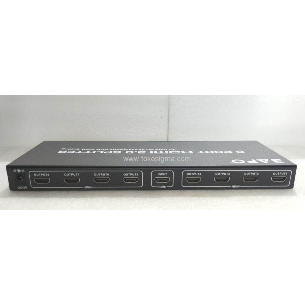 BAFO 8 Port HDMI Ver 2.0 Splitter 4K 60Hz UHD HDCP 2.2 Cabang Pembagi