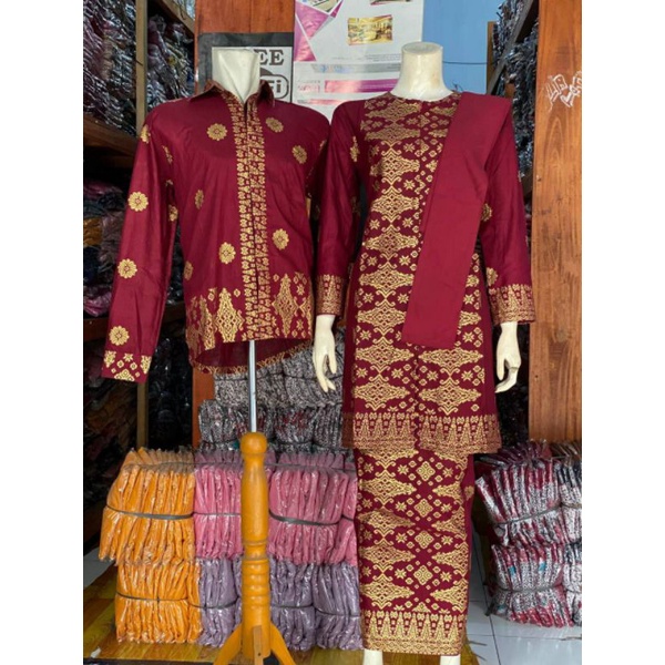 Kebaya batik couple songket ashanty maroon GRATIS JILBAB kebaya lamaran kebaya modern